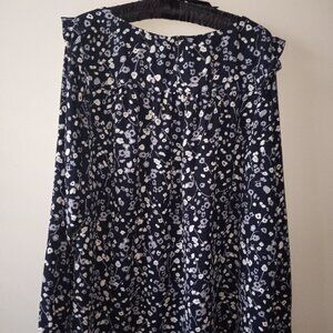 'LOFT' NWOT L/S BLOUSE SIZE XL Floral Keyhole fastening